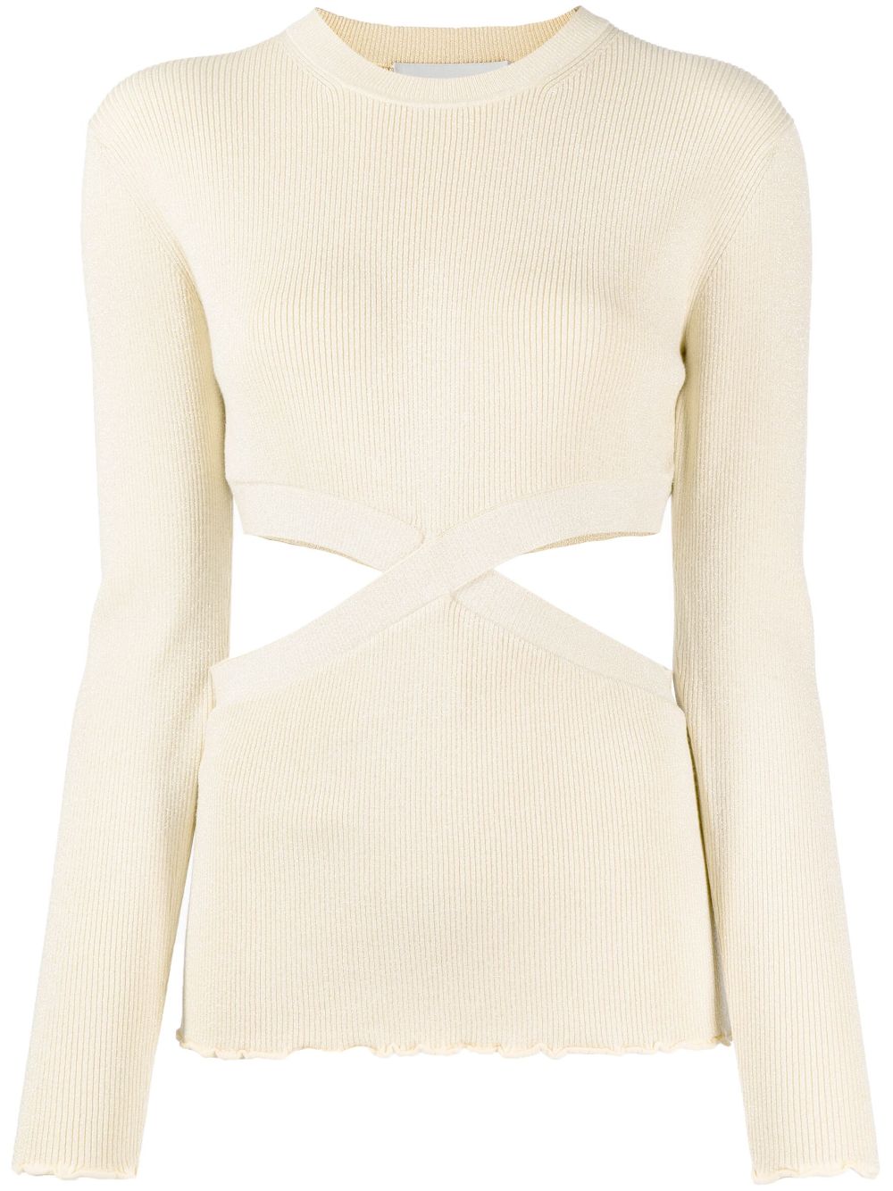 lurex cut-out knitted top
