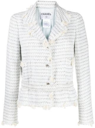 CHANEL Pre-Owned Notch Lapels Tweed Jacket - Farfetch