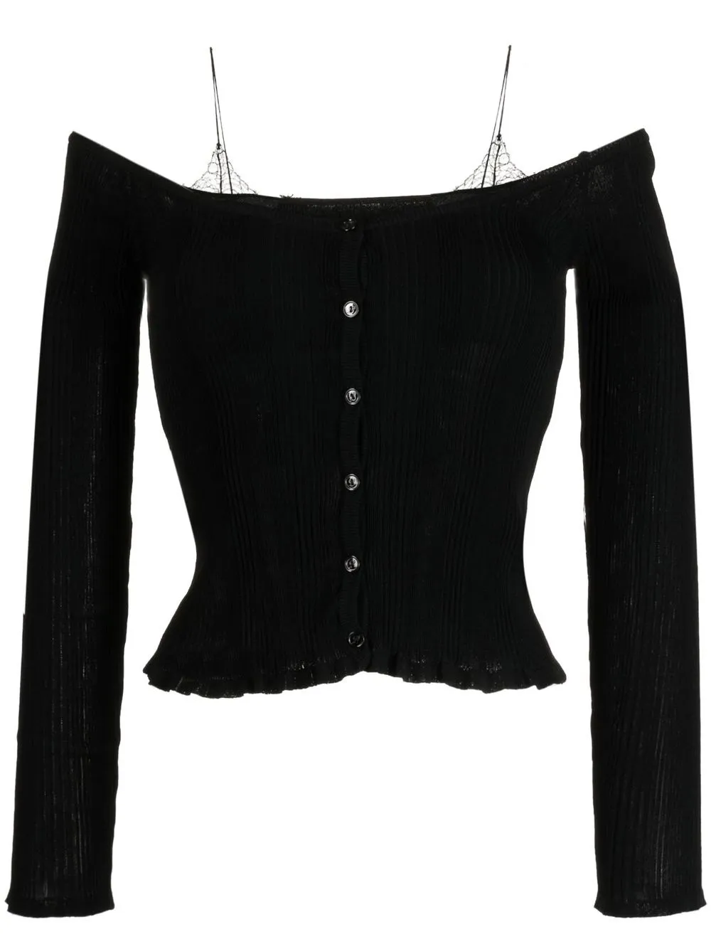 

Blumarine conjunto de dos piezas de canalé - Negro