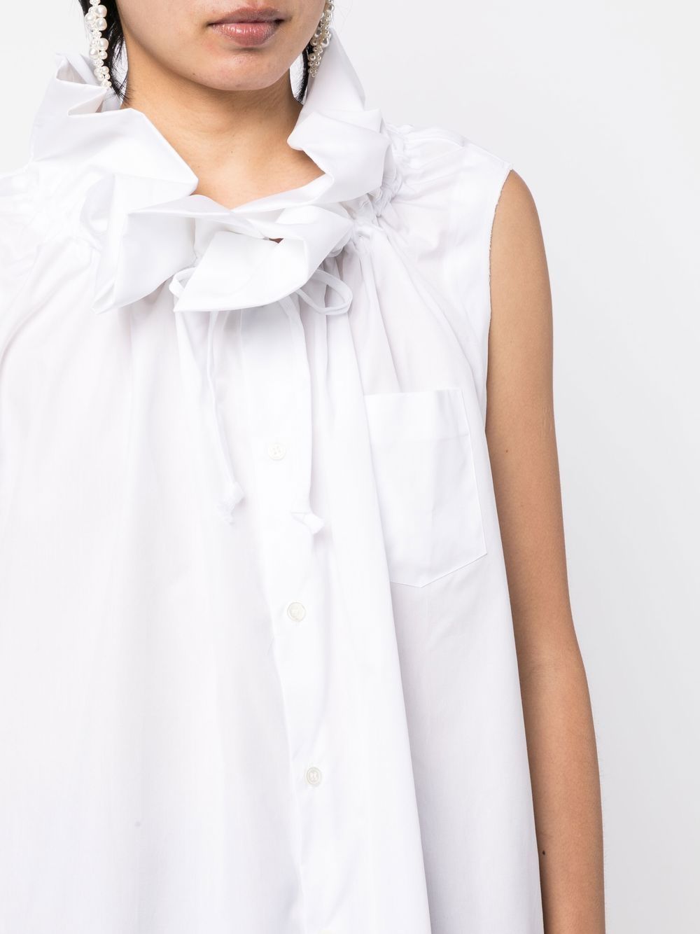 Comme Des Garçons Comme Des Garçons Ruffled Neck Sleeveless Shirt