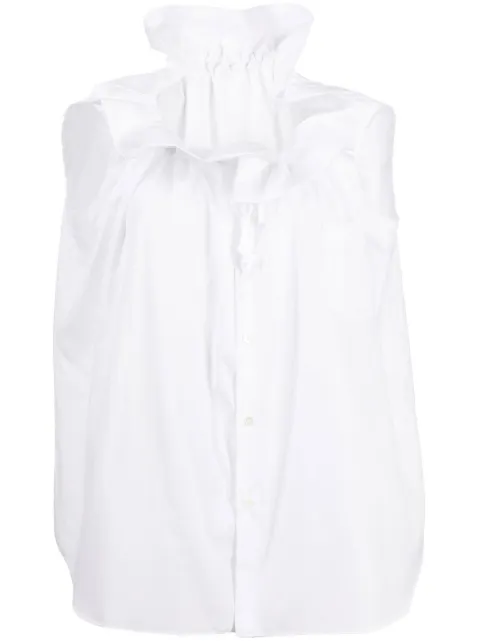 Comme Des Garçons Comme Des Garçons ruffled neck sleeveless shirt
