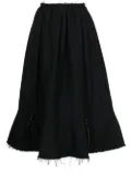 Comme Des Garçons Comme Des Garçons distressed flared midi skirt - Black