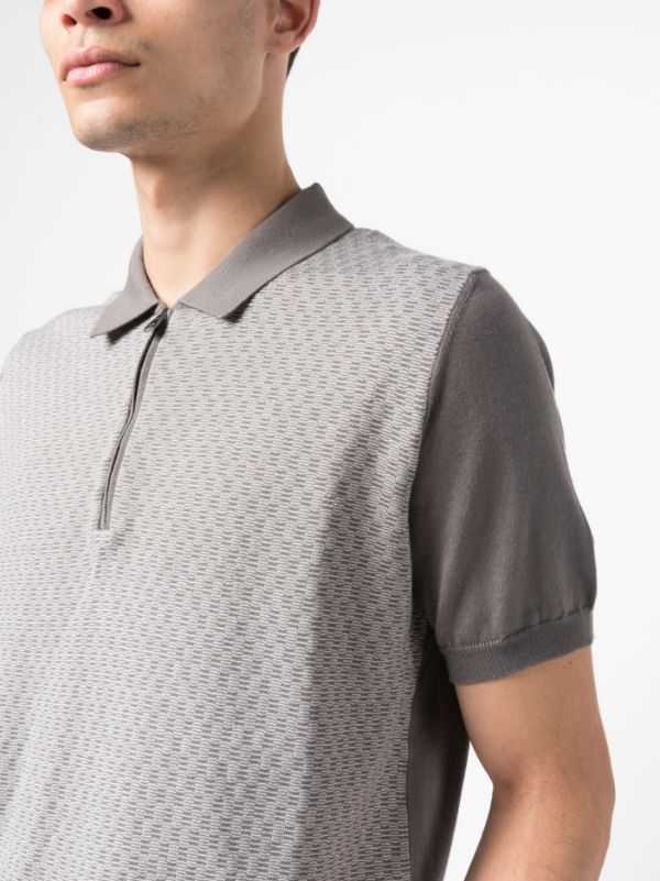 BOSS - Regular-fit polo shirt with monogram jacquard