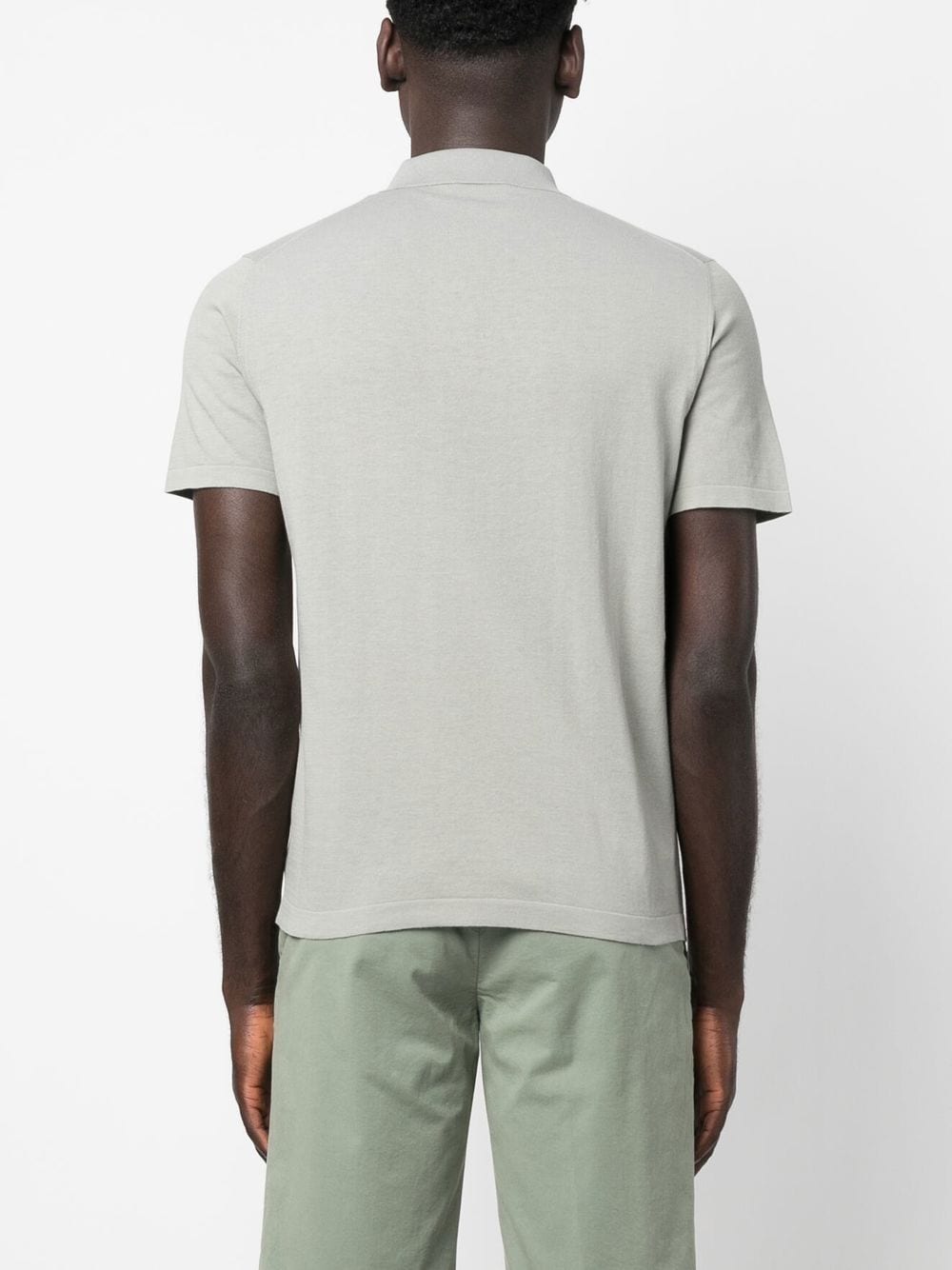 Shop Corneliani Short-sleeve Cotton Polo Shirt In Grau