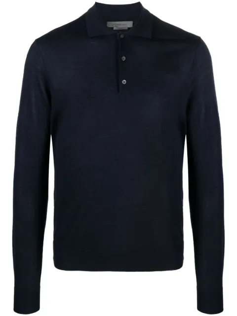Corneliani fine-knit long-sleeve polo shirt