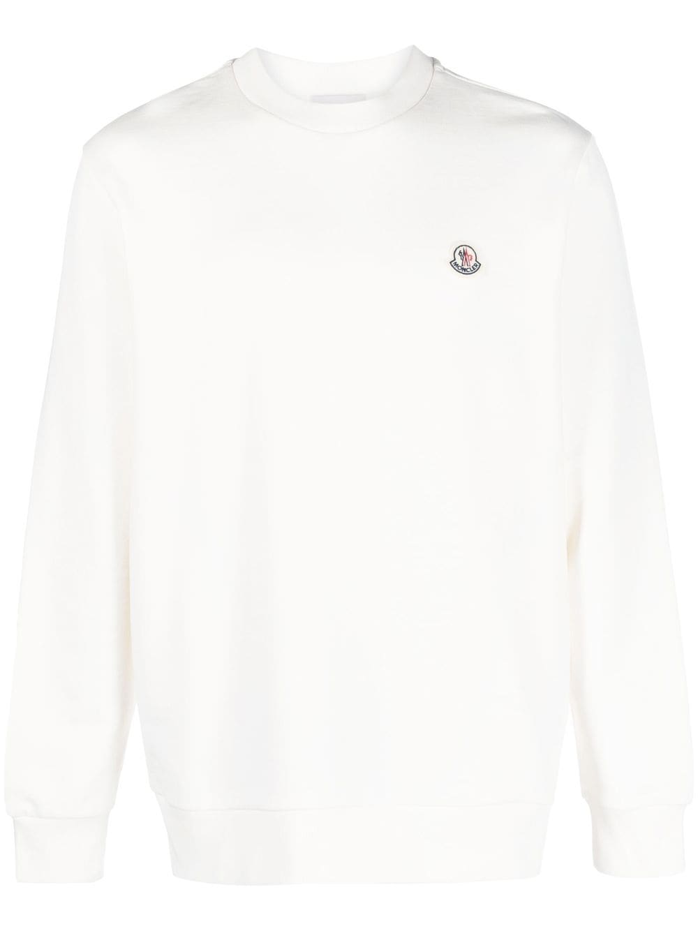 Moncler Logo-patch Long-sleeve Sweatshirt In Nude