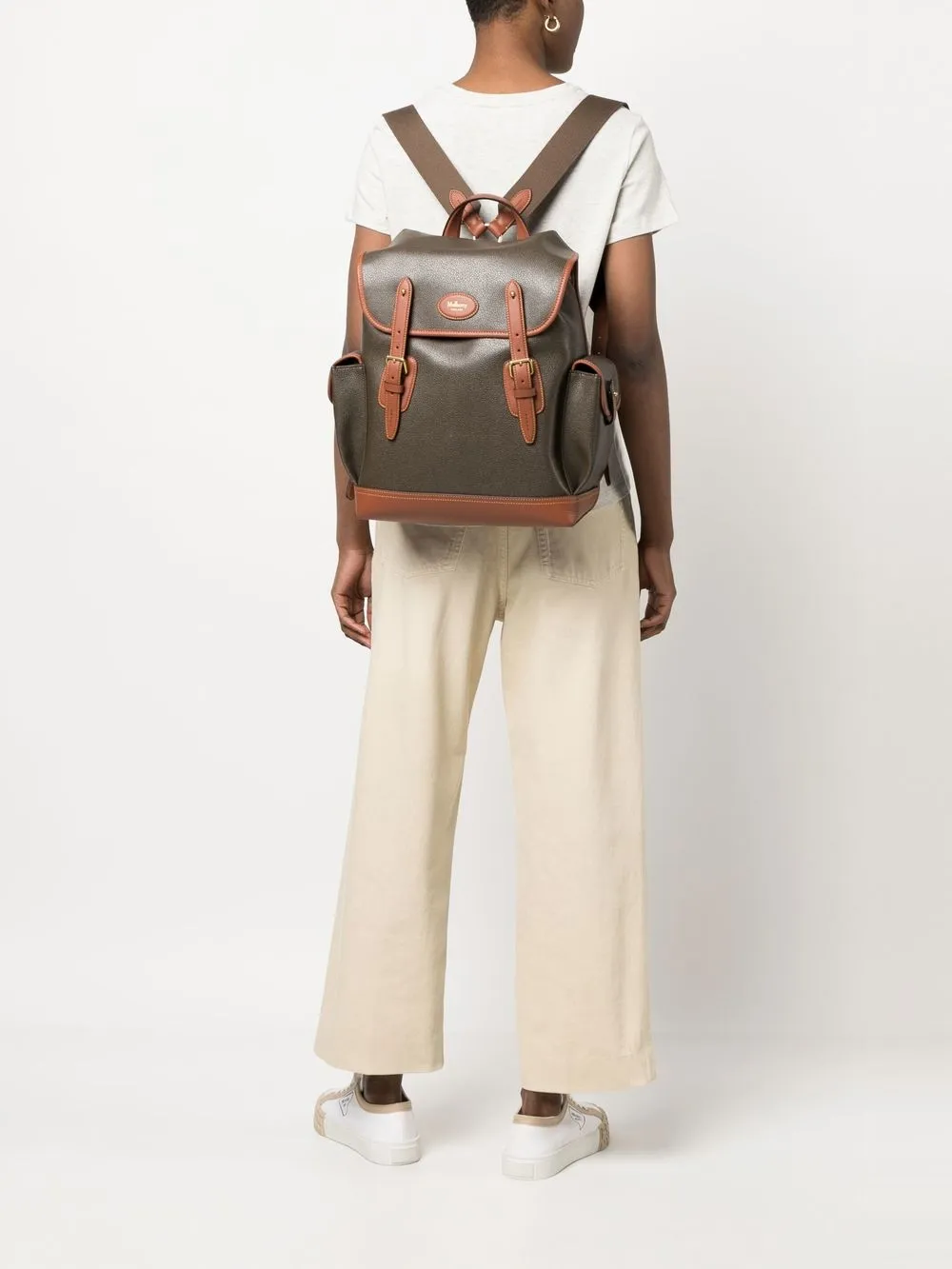 Mulberry Rugzak met logoplakkaat - Bruin