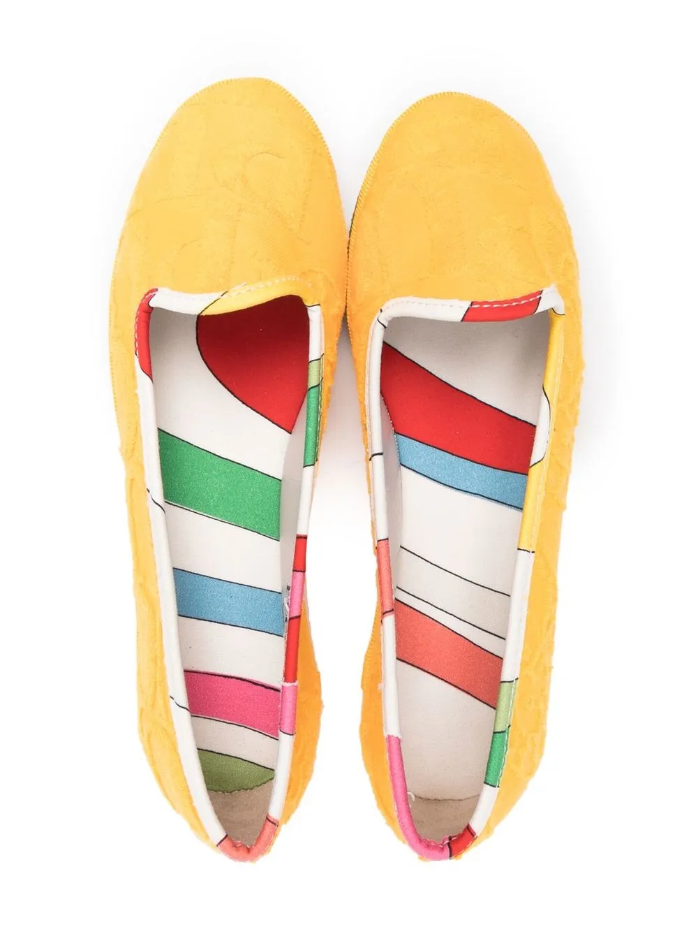 Pucci Junior Patterned Slip-on Ballerinas In 黄色