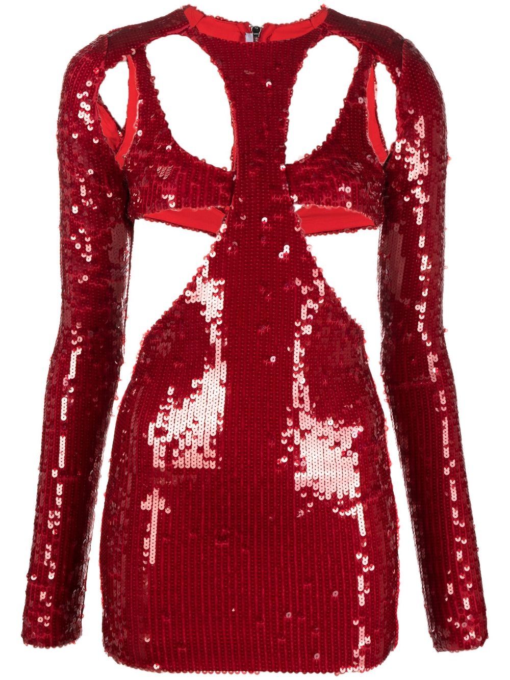 LAQUAN SMITH SEQUINNED CUT-OUT MINIDRESS