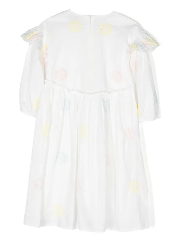 Stella McCartney-Girls White Embroidered Flower Dress