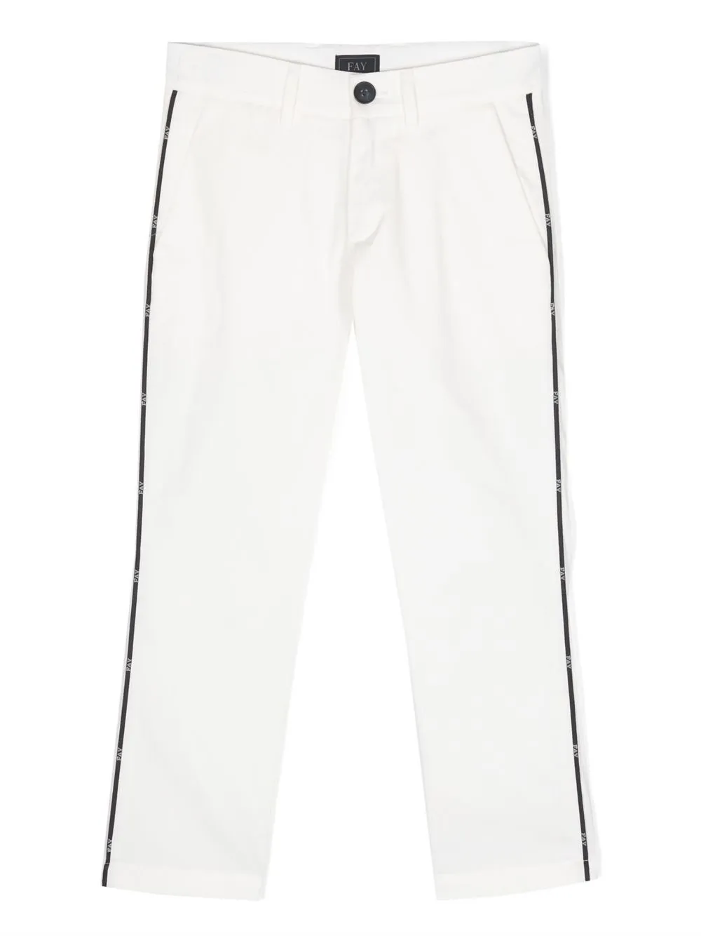 

Fay Kids seam-detail straight-leg trousers - White