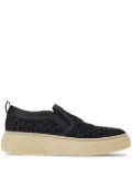 Ferragamo embroidered slip-on sneakers - Black