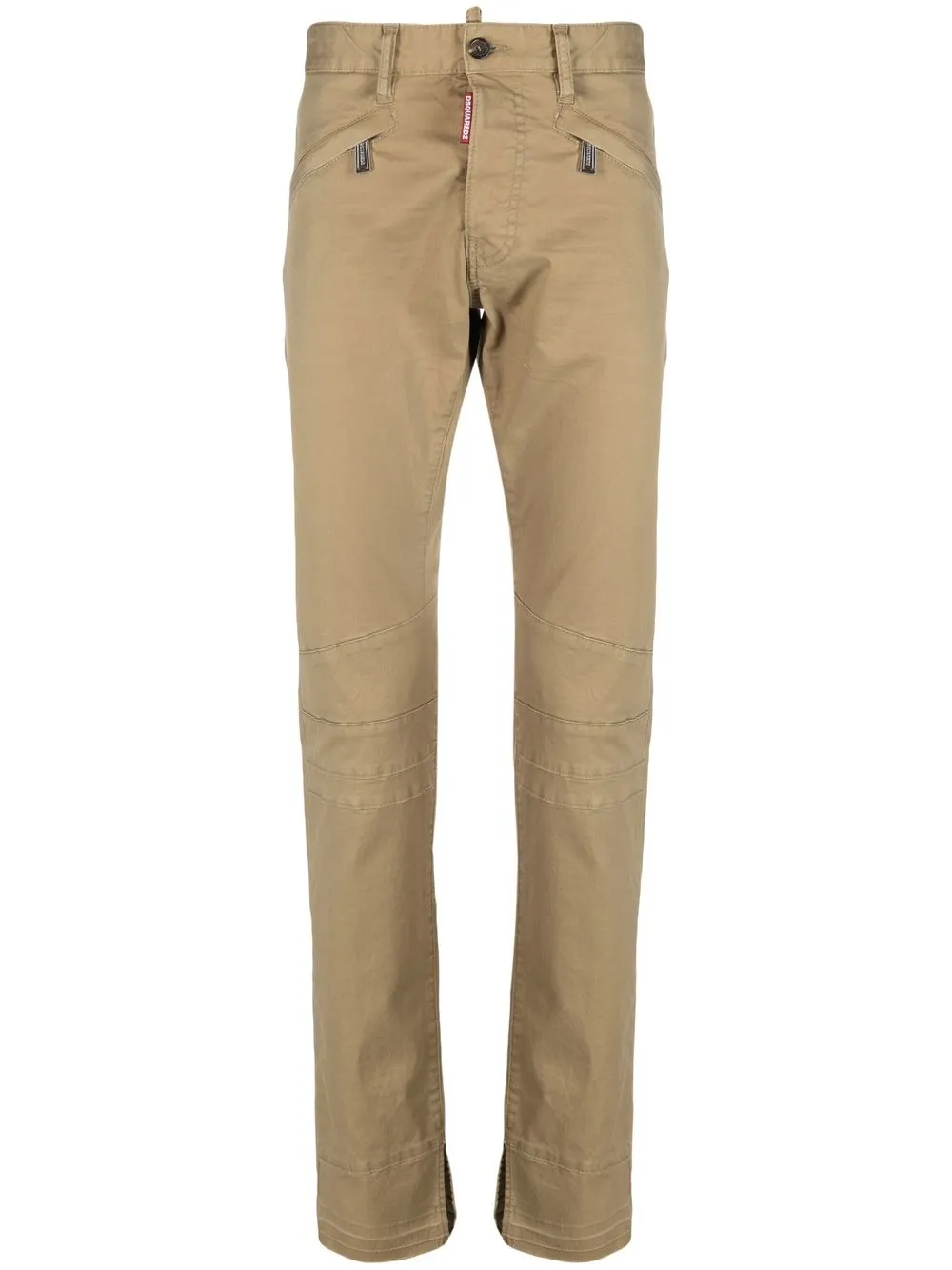 

Dsquared2 tapered logo-tag trousers - Neutrals