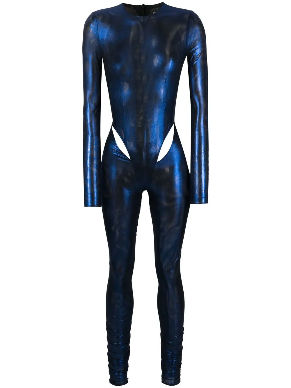 

LaQuan Smith jumpsuit metalizado con aberturas - Azul