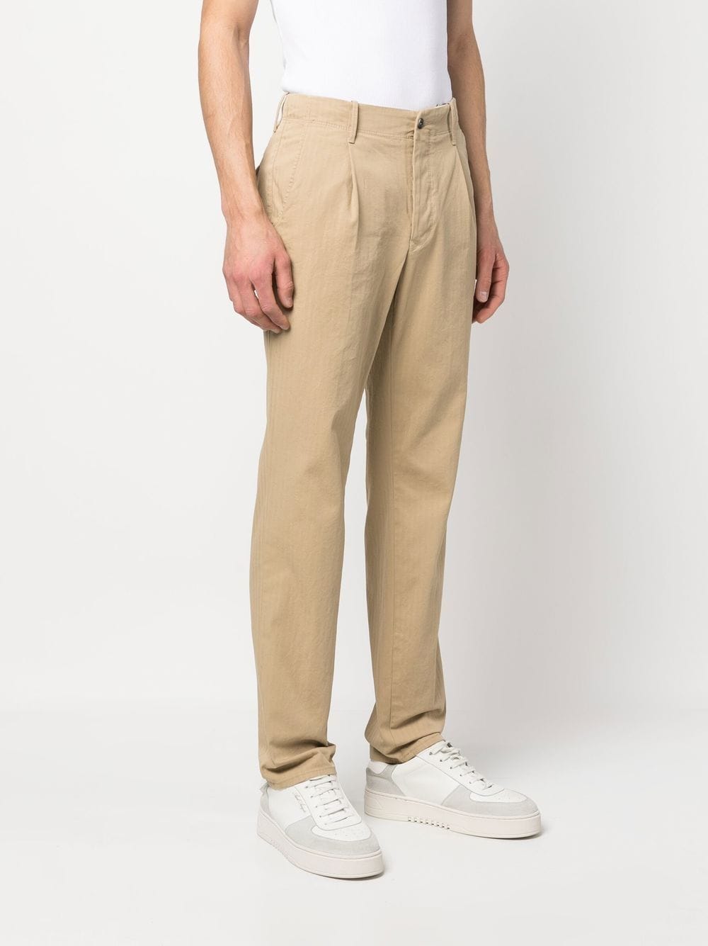 Shop Incotex Straight-leg Tapered Pants In Neutrals