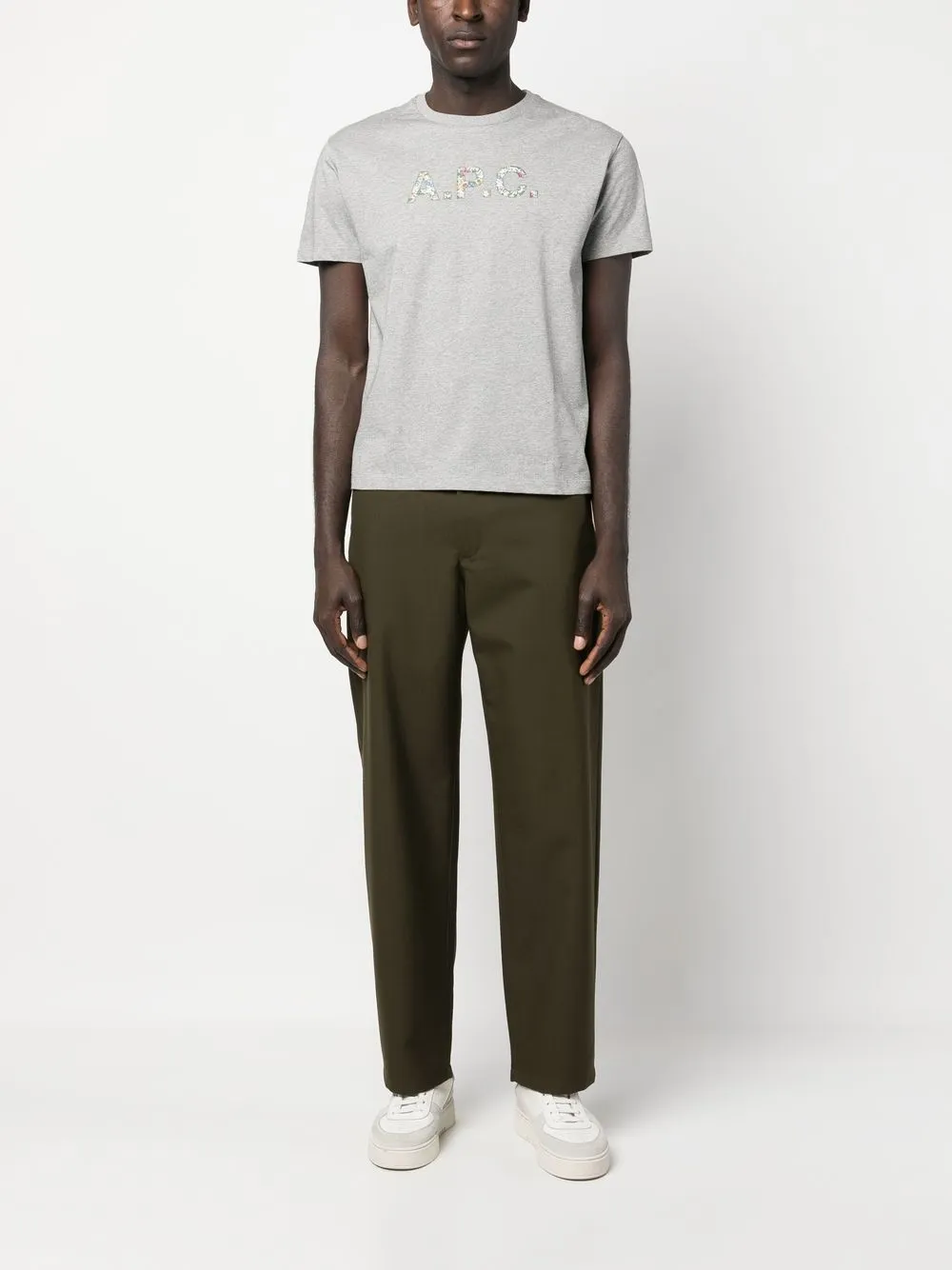 A.P.C. T-shirt met logoprint - Grijs