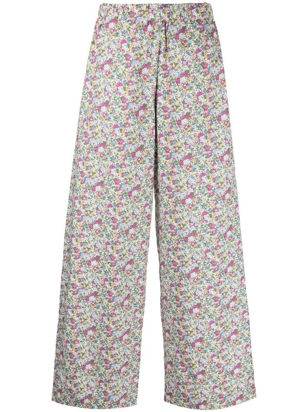 Plus Size Women Floral Print Wide Leg Pants Ladies Casual Loose Palazzo  Trousers  Inox Wind