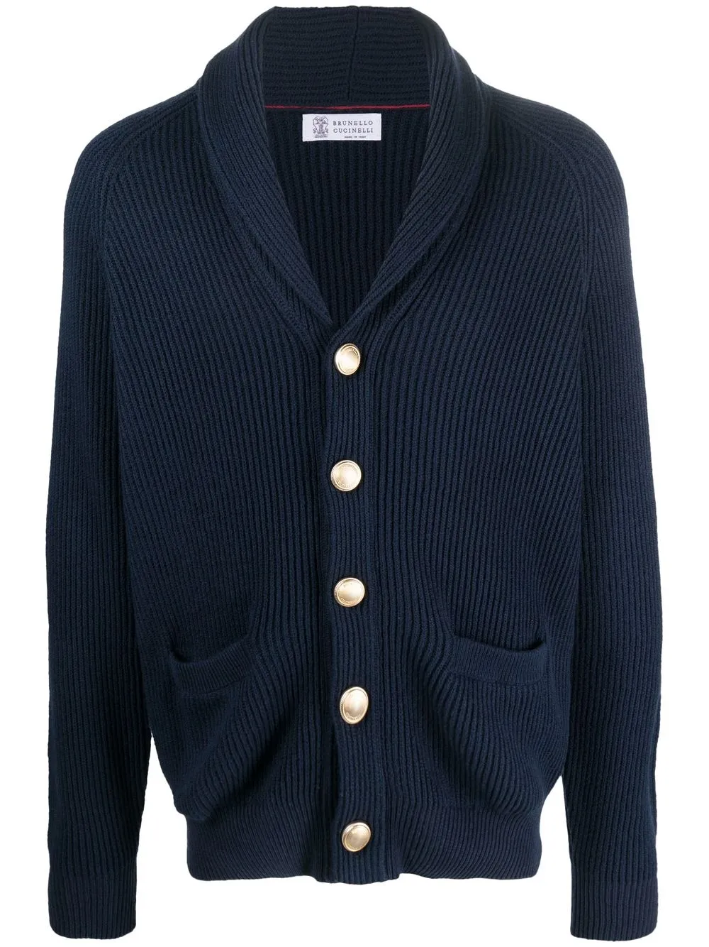 

Brunello Cucinelli V-neck ribbed-knit cardigan - Azul