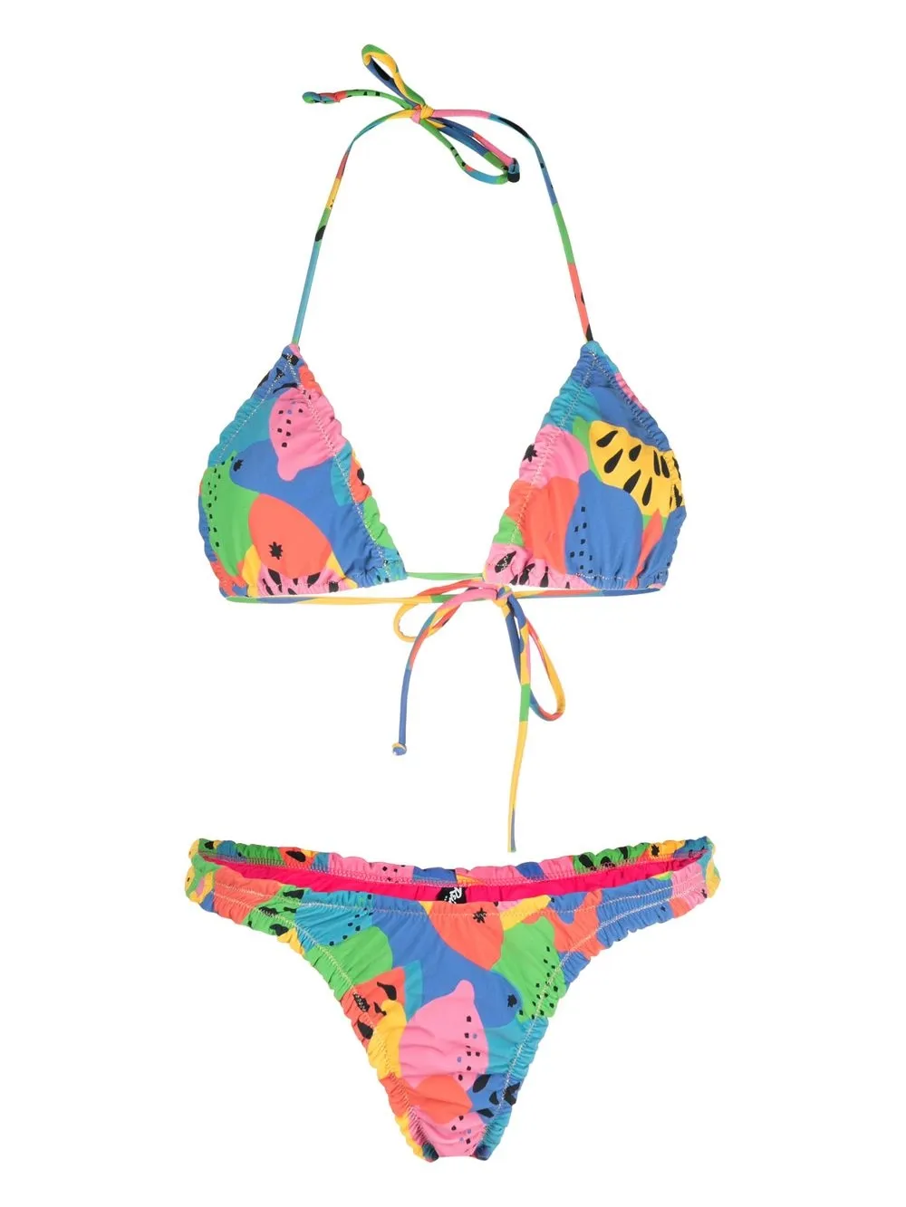 

Reina Olga Guia graphic-print bikini set - Pink