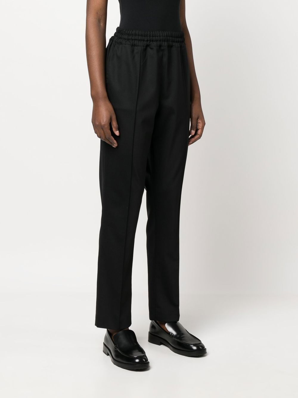 Shop Philosophy Di Lorenzo Serafini High-waist Straight-leg Trousers In Black