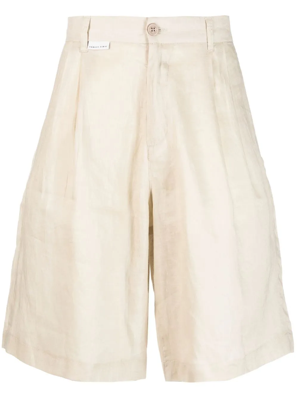 

Family First semi-sheer linen tailored shorts - Neutrals