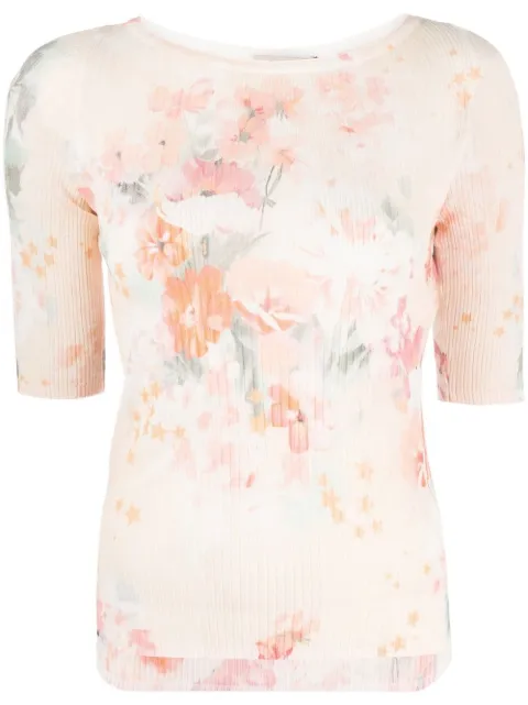 TWINSET floral-print ribbed top
