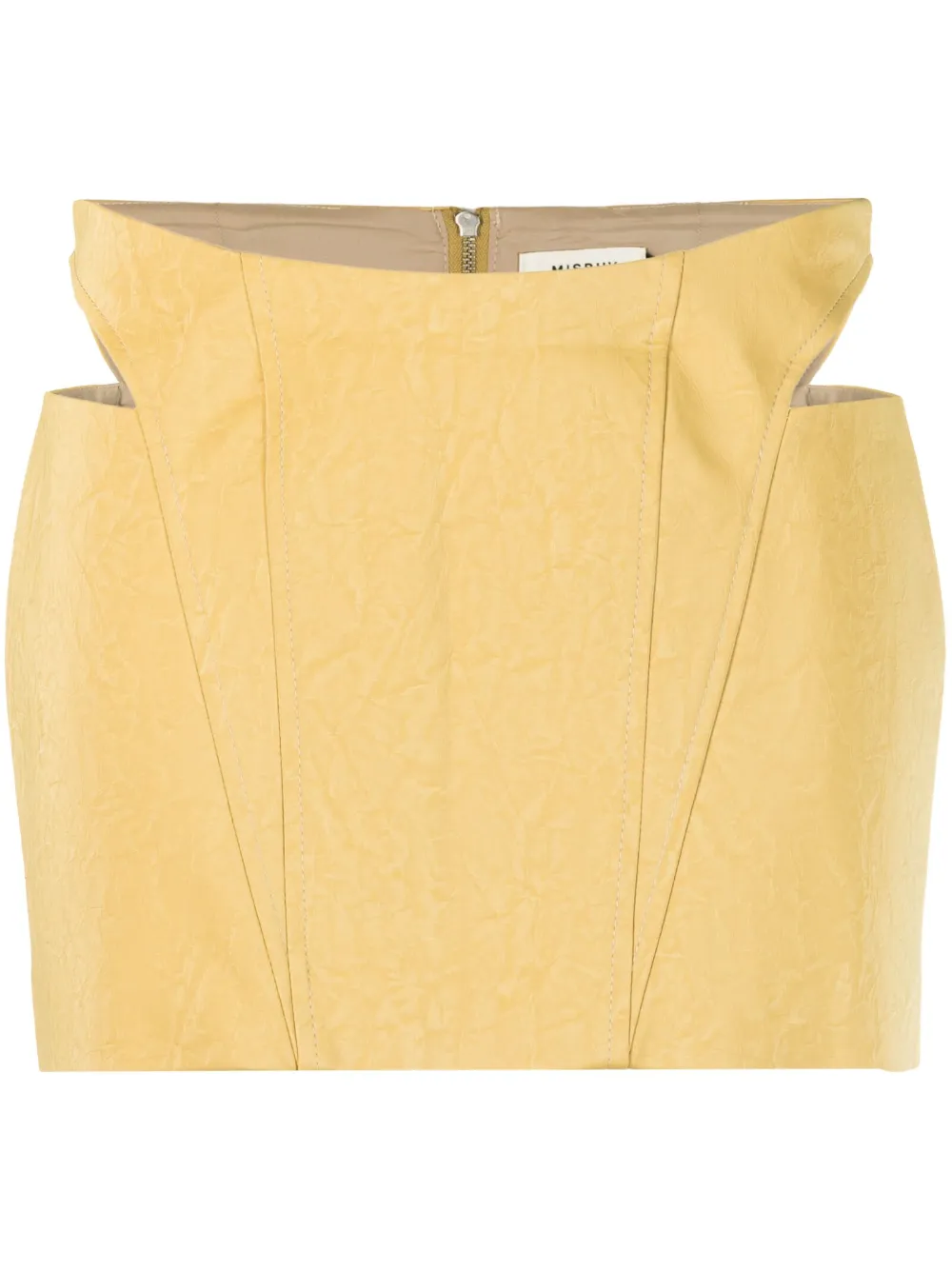 MISBHV cut-out faux-leather miniskirt - Neutrals