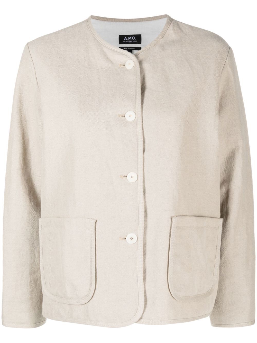 Apc Single-breasted Lightweight Jacket In Neutrals