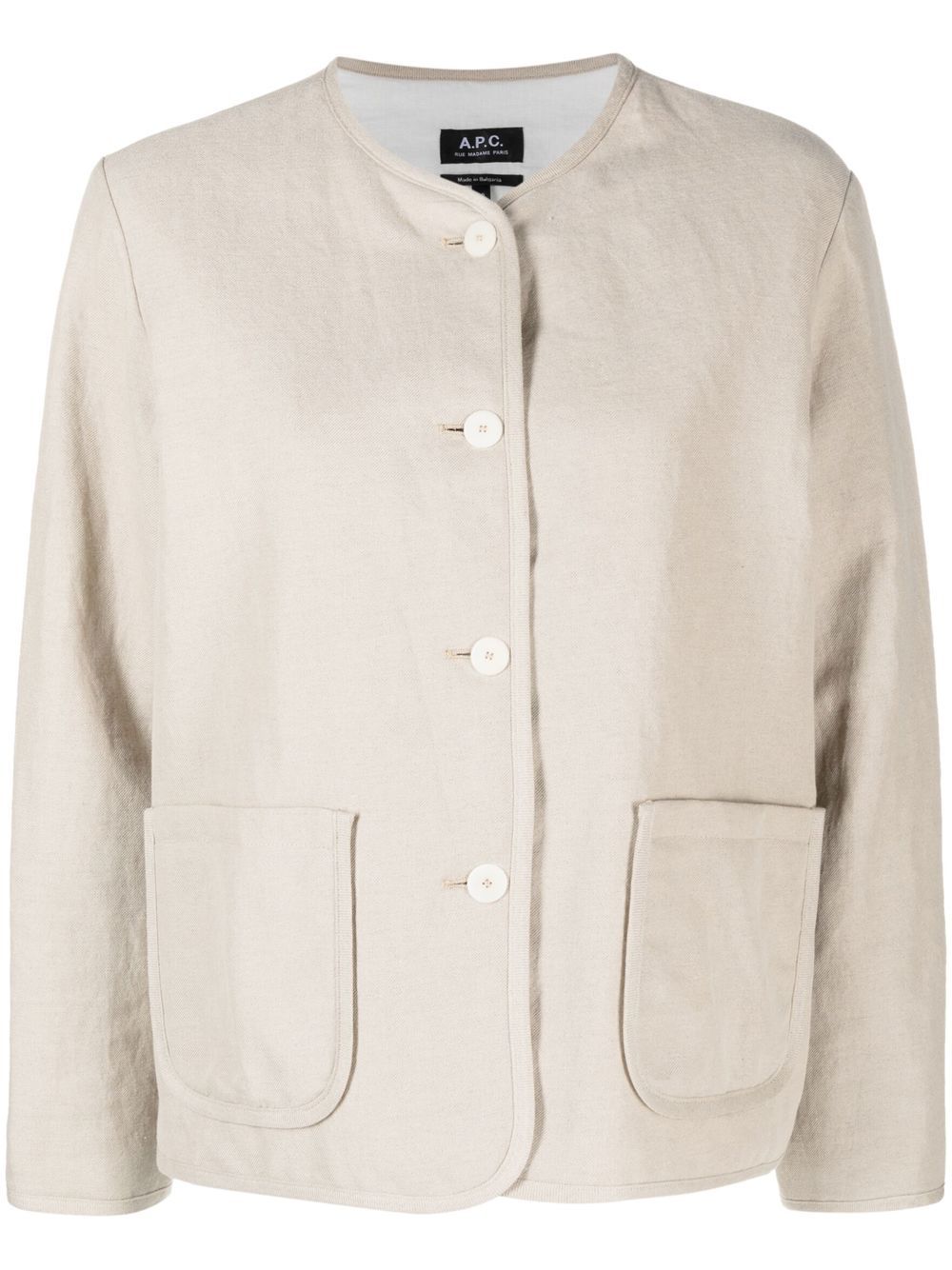 Shop Apc Single-breasted Lightweight Jacket In Neutrals