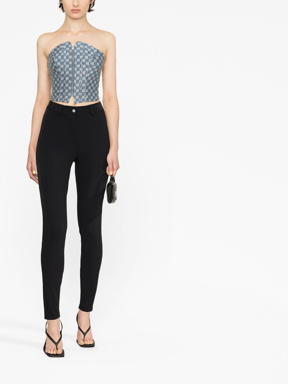 Shop Misbhv High-waisted Skinny Trousers In Black