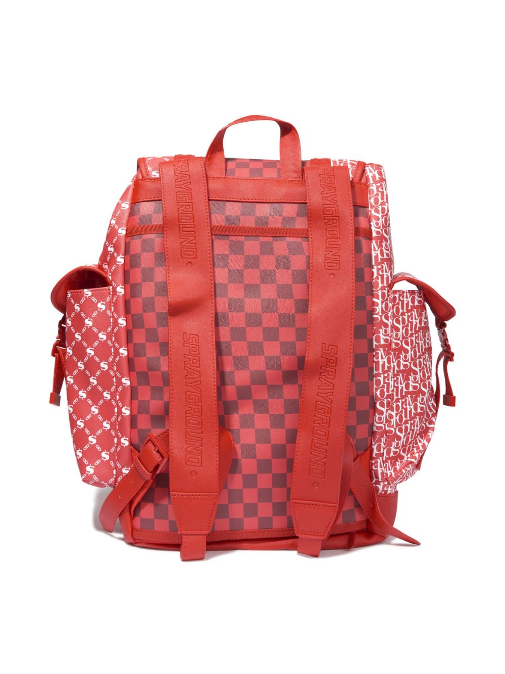 louis vuitton red sprayground backpack