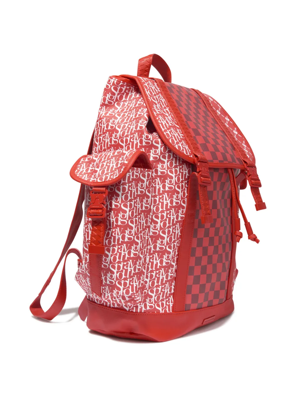 Sprayground Tri Split Monte Carlo Mens Backpack (Red)