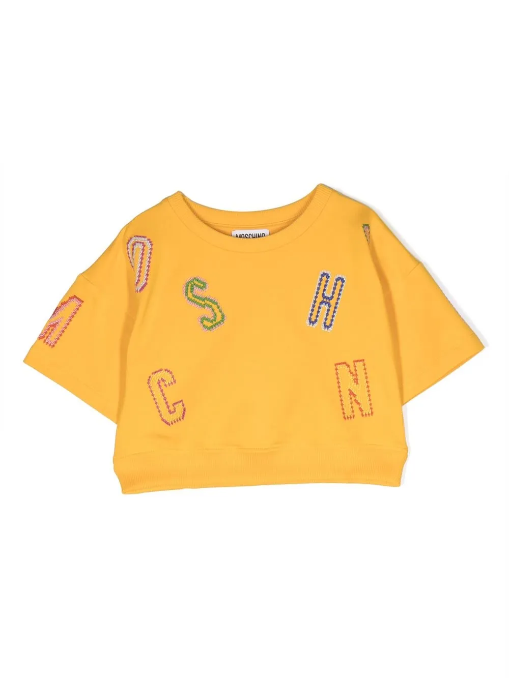 

Moschino Kids logo-print cotton sweatshirt - Yellow