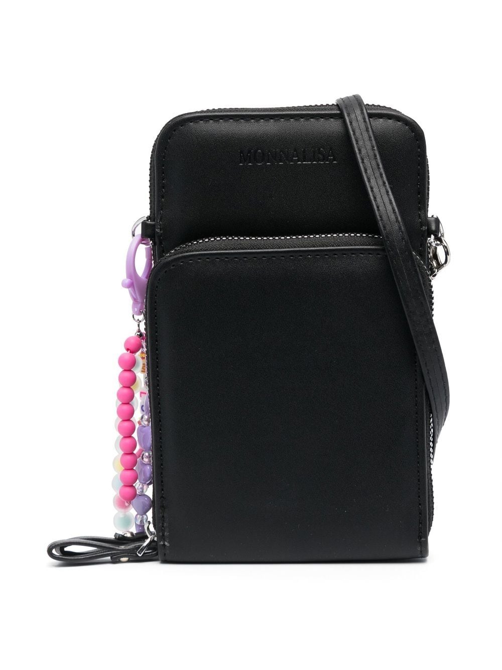 Monnalisa Kids' Bead-detail Shoulder Bag In Black