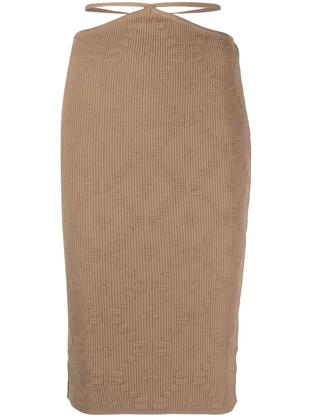 

Elisabetta Franchi rear-tie ribbed-knit skirt - Brown