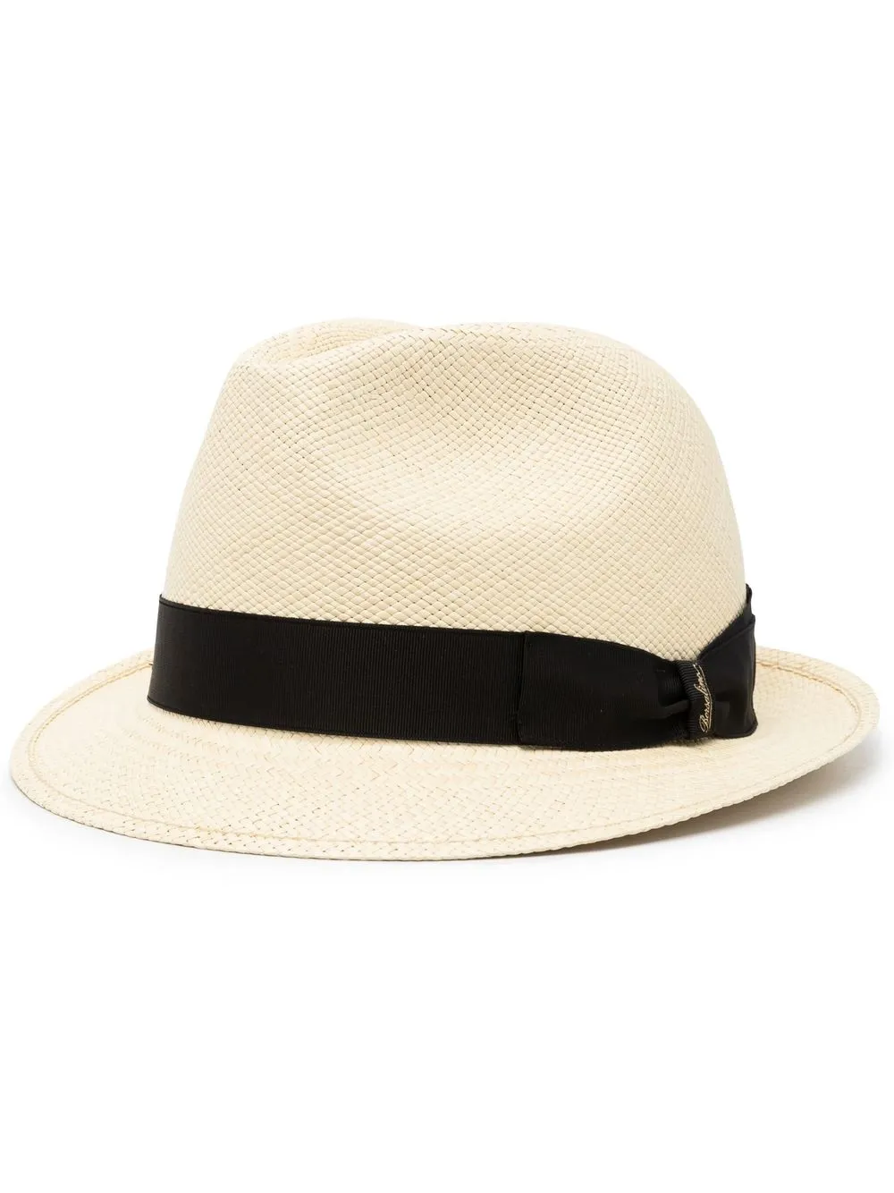 

Borsalino ribbon-band interwoven straw hat - Neutrals