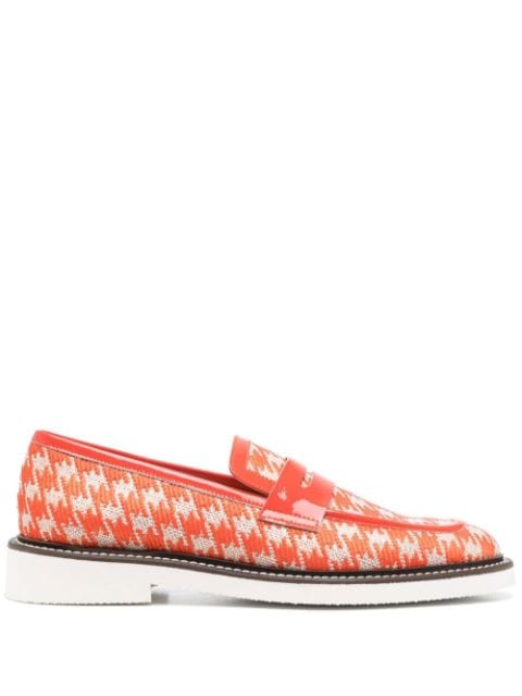 Pollini houndstooth-pattern print loafers