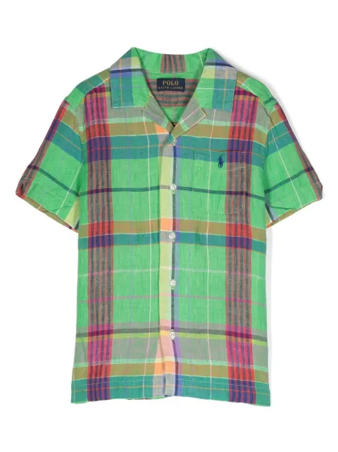 POLO RALPH LAUREN KIDS plaid short-sleeved shirt