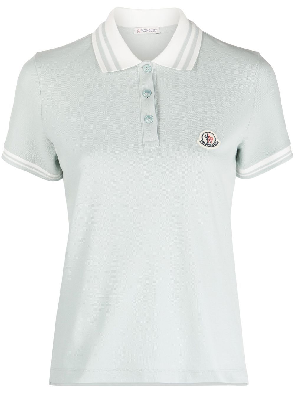 

Moncler logo-patch cotton polo shirt - Blue