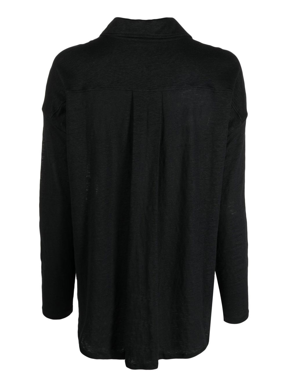 Shop Majestic V-neck Long-sleeve Shirt In Black