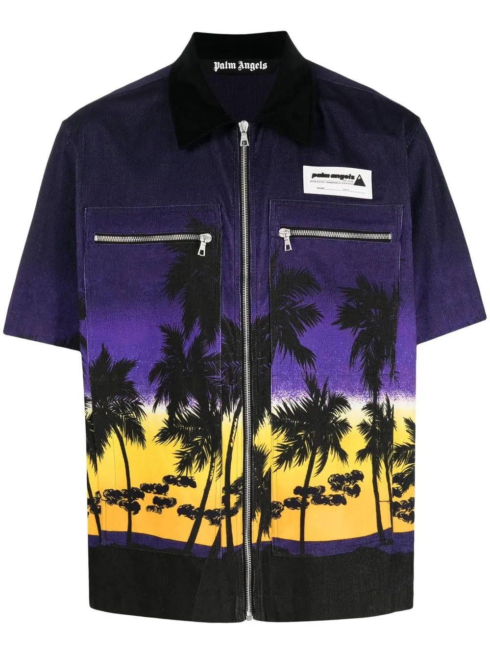 

Palm Angels palm tree print denim shirt - Black