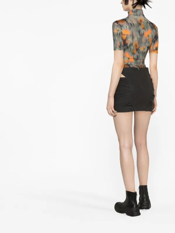 MISBHV Ruched cut-out Mini Skirt | Black | FARFETCH