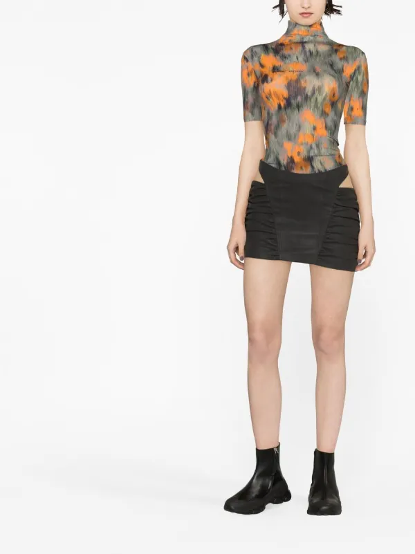 MISBHV Ruched cut-out Mini Skirt | Black | FARFETCH