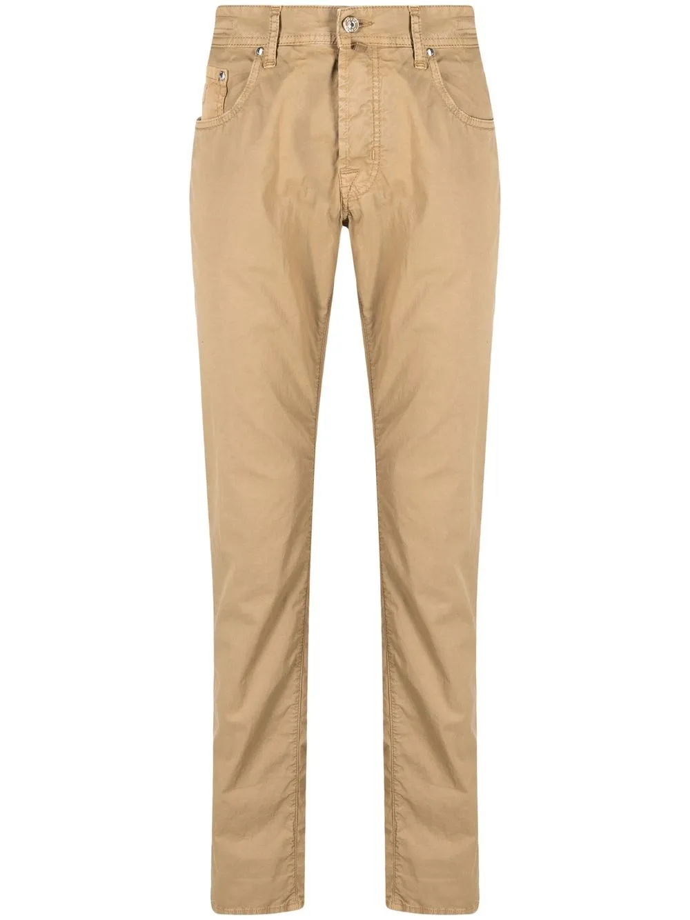 

Jacob Cohën logo-patch slim-cut trousers - Brown