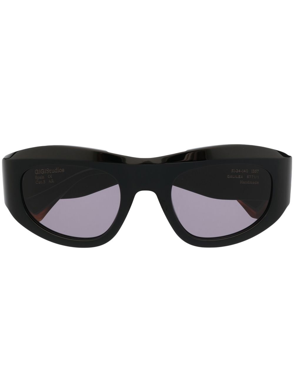 Gigi Studios Tinted Lenses Sculpted Sunglasses In Black