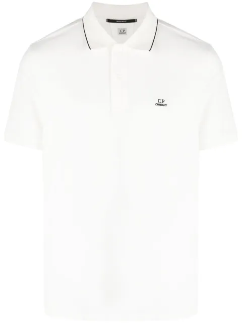 C.P. Company chest logo-patch polo shirt