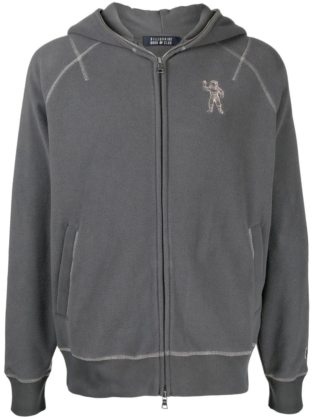 Billionaire Boys Club Embroidered-logo Long-sleeve Hoodie In Grey