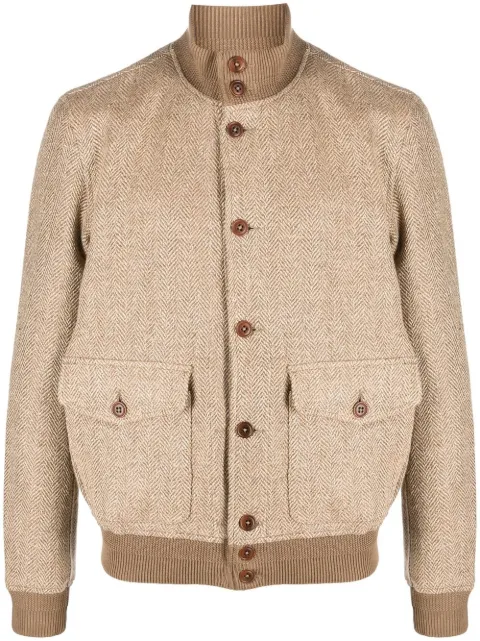 Polo Ralph Lauren zig-zag high-neck bomber jacket