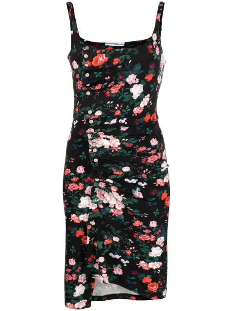 Rabanne vestido corto sin mangas con estampado floral