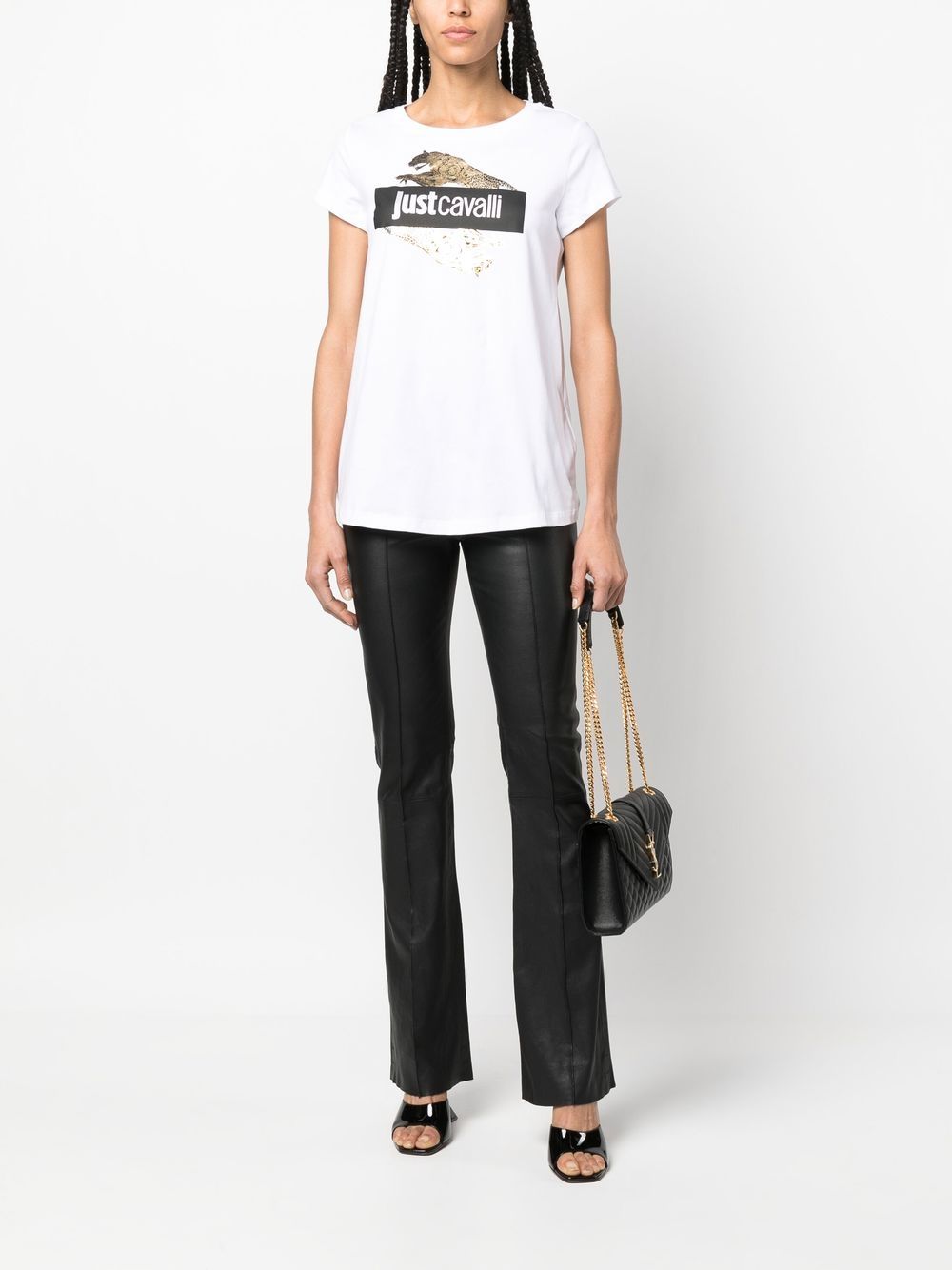 Shop Just Cavalli Logo-print Cotton T-shirt In White